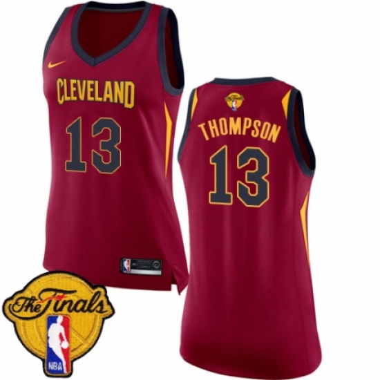 Women's Nike Cleveland Cavaliers 13 Tristan Thompson Swingman Maroon 2018 NBA Finals Bound NBA Jersey - Icon Edition
