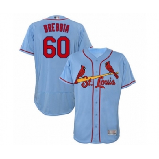 Men's St. Louis Cardinals 60 John Brebbia Light Blue Alternate Flex Base Authentic Collection Baseball Player Jersey