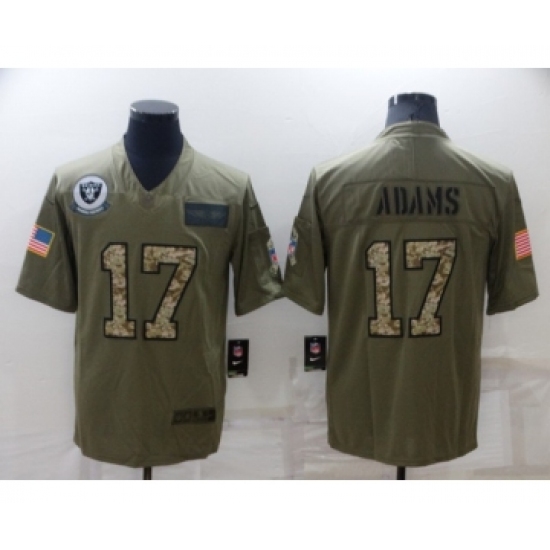 Men's Las Vegas Raiders 17 Davante Adams Olive Camo Salute To Service Limited Stitched Jersey