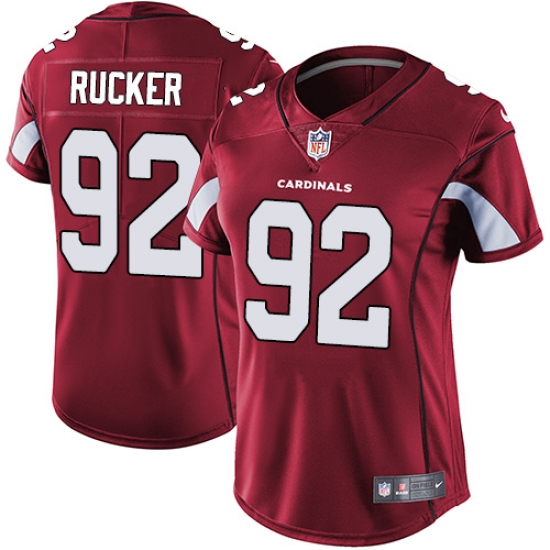 Women's Nike Arizona Cardinals 92 Frostee Rucker Red Team Color Vapor Untouchable Limited Player NFL Jersey