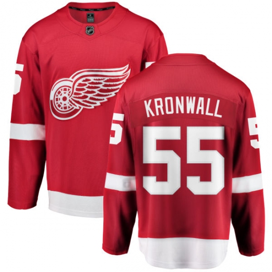 Men's Detroit Red Wings 55 Niklas Kronwall Fanatics Branded Red Home Breakaway NHL Jersey