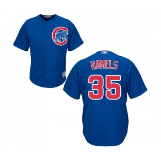 Men's Chicago Cubs 35 Cole Hamels Replica Royal Blue Alternate Cool Base Baseball Jersey