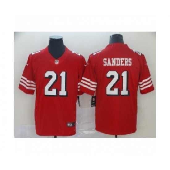 Men's San Francisco 49ers 21 Deion Sanders Limited Red Rush Vapor Untouchable Football Jerseys