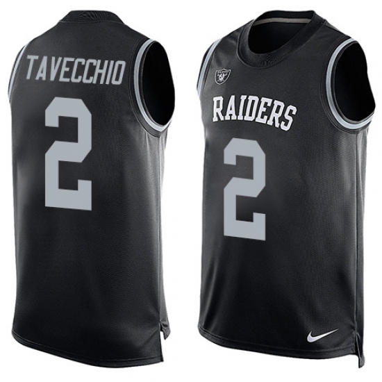 Men's Nike Oakland Raiders 2 Giorgio Tavecchio Limited Black Player Name & Number Tank Top NFL Jersey