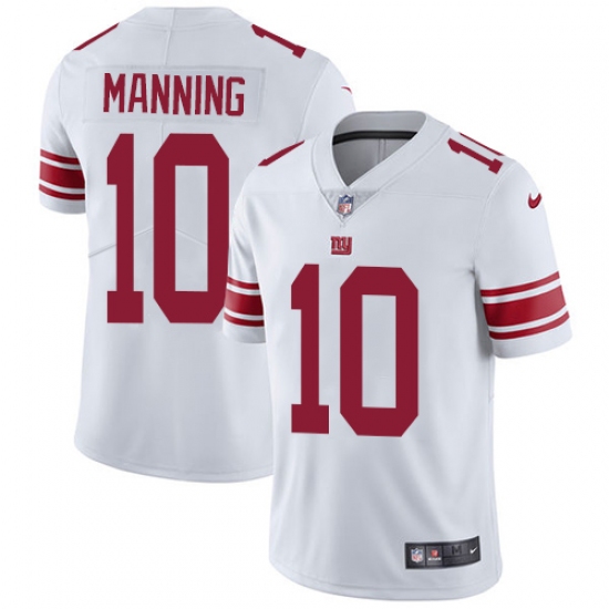 Men's Nike New York Giants 10 Eli Manning White Vapor Untouchable Limited Player NFL Jersey