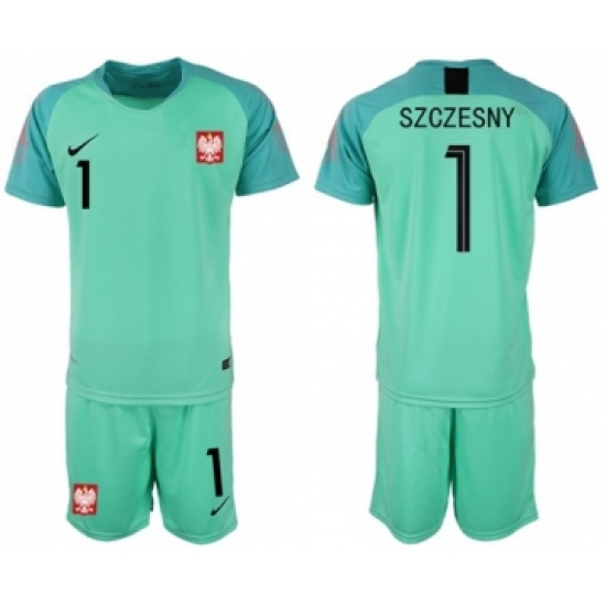 Poland 1 Szczesny Green Goalkeeper Soccer Country Jersey
