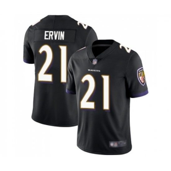 Youth Baltimore Ravens 21 Tyler Ervin Black Alternate Vapor Untouchable Limited Player Football Jersey