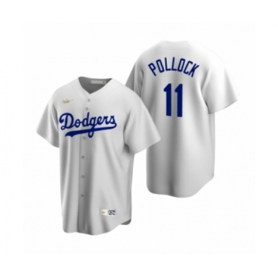 Men's Mlb Los Angeles Dodgers 11 A.J. Pollock Nike White Cooperstown Collection Home Jersey