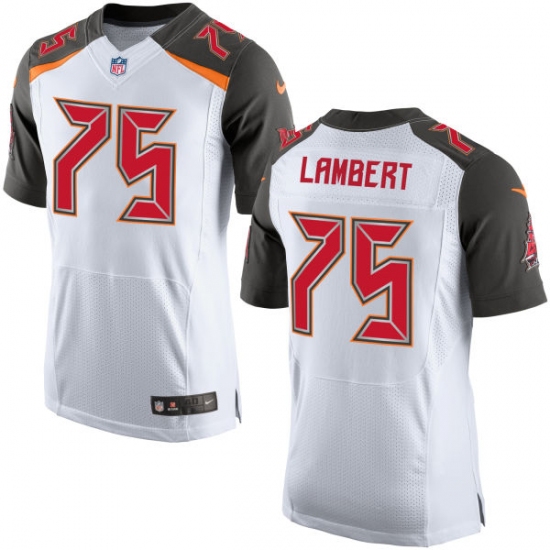 Men's Nike Tampa Bay Buccaneers 75 Davonte Lambert Elite White NFL Jersey