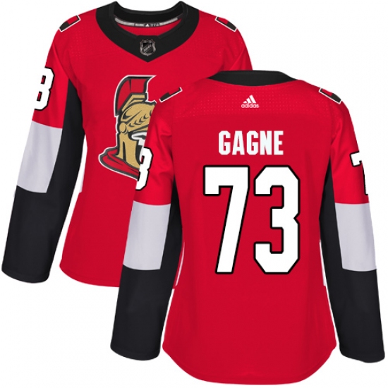 Women's Adidas Ottawa Senators 73 Gabriel Gagne Premier Red Home NHL Jersey