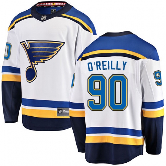 Youth St. Louis Blues 90 Ryan O'Reilly Fanatics Branded White Away Breakaway NHL Jersey