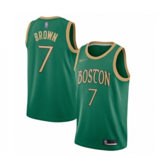 Men's Boston Celtics 7 Jaylen Brown Swingman Green Basketball Jersey - 2019 20 City Edition