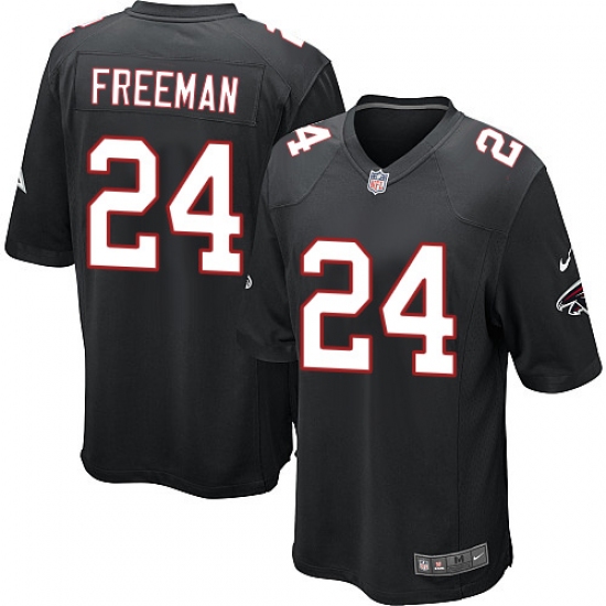 Men's Nike Atlanta Falcons 24 Devonta Freeman Game Black Alternate NFL Jersey
