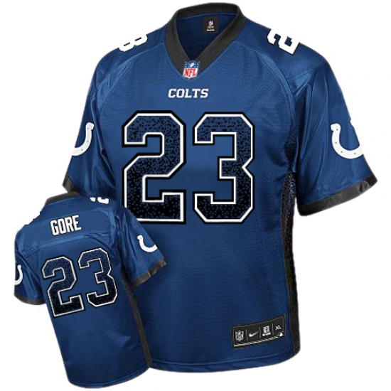 Men's Nike Indianapolis Colts 23 Frank Gore Elite Royal Blue Drift Fashion NFL Jersey