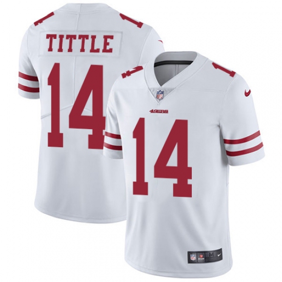 Men's Nike San Francisco 49ers 14 Y.A. Tittle White Vapor Untouchable Limited Player NFL Jersey