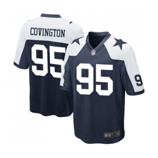 Men's Dallas Cowboys 95 Christian Covington Game Navy Blue Throwback Alternate Football Jersey
