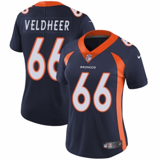 Women's Nike Denver Broncos 66 Jared Veldheer Navy Blue Alternate Vapor Untouchable Limited Player NFL Jersey