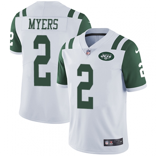 Men's Nike New York Jets 2 Jason Myers White Vapor Untouchable Limited Player NFL Jersey