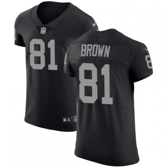 Men's Nike Oakland Raiders 81 Tim Brown Black Team Color Vapor Untouchable Elite Player NFL Jersey