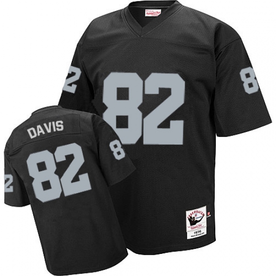 Mitchell and Ness Oakland Raiders 82 Al Davis Black Team Color Authentic NFL Throwback Jersey