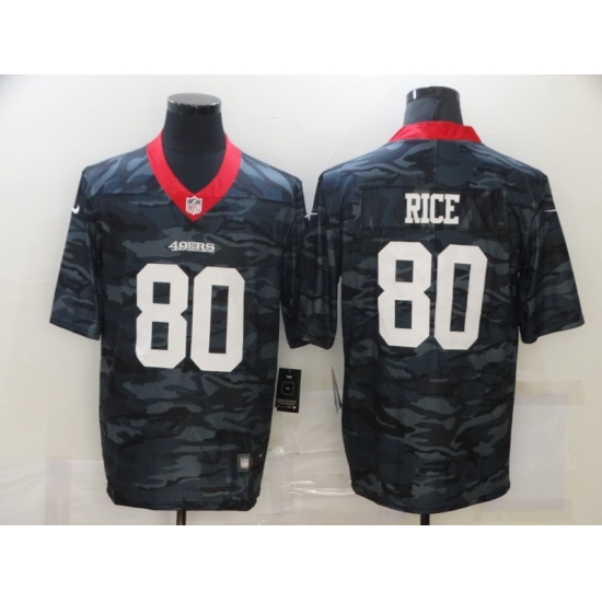 Men's San Francisco 49ers 80 Jerry Rice Camo 2020 Nike Limited Jersey