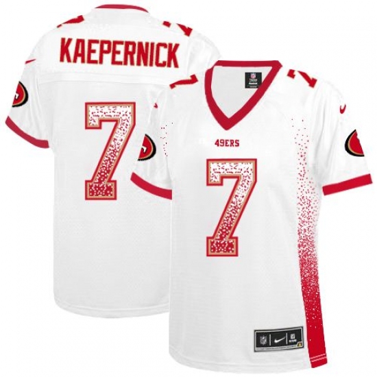 Women's Nike San Francisco 49ers 7 Colin Kaepernick Elite White Drift Fashion NFL Jersey