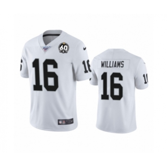 Men's Oakland Raiders 16 Tyrell Williams White 60th Anniversary Vapor Untouchable Limited Player 100th Season Football Jersey