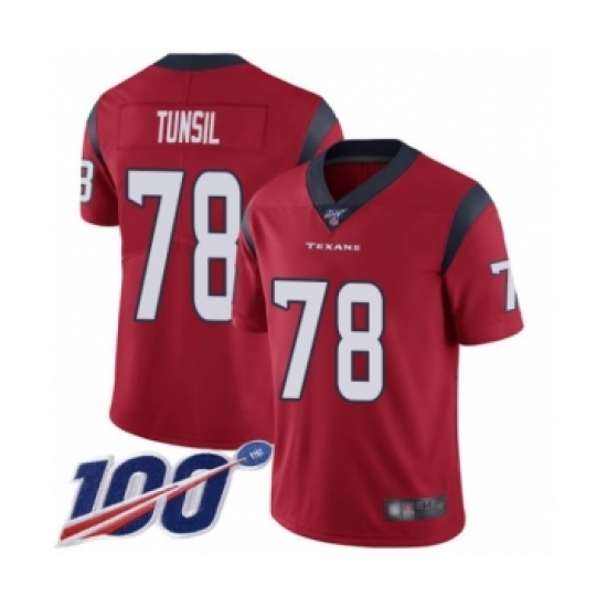 Youth Houston Texans 78 Laremy Tunsil Red Alternate Vapor Untouchable Limited Player 100th Season Football Jersey