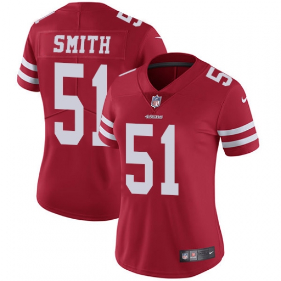 Women's Nike San Francisco 49ers 51 Malcolm Smith Red Team Color Vapor Untouchable Limited Player NFL Jersey