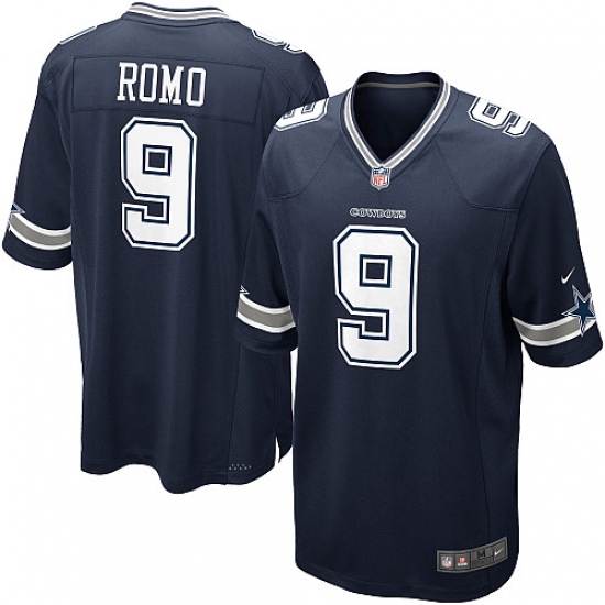Men's Nike Dallas Cowboys 9 Tony Romo Game Navy Blue Team Color NFL Jersey
