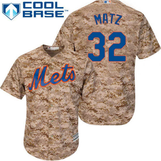 Men's Majestic New York Mets 32 Steven Matz Authentic Camo Alternate Cool Base MLB Jersey