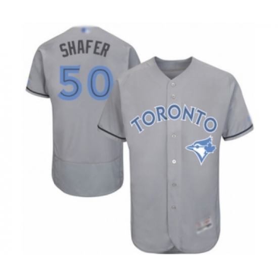 Men's Toronto Blue Jays 50 Justin Shafer Authentic Gray 2016 Father's Day Fashion Flex Base Baseball Player Jersey