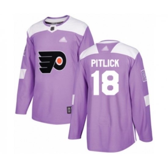 Men's Philadelphia Flyers 18 Tyler Pitlick Authentic Purple Fights Cancer Practice Hockey Jersey