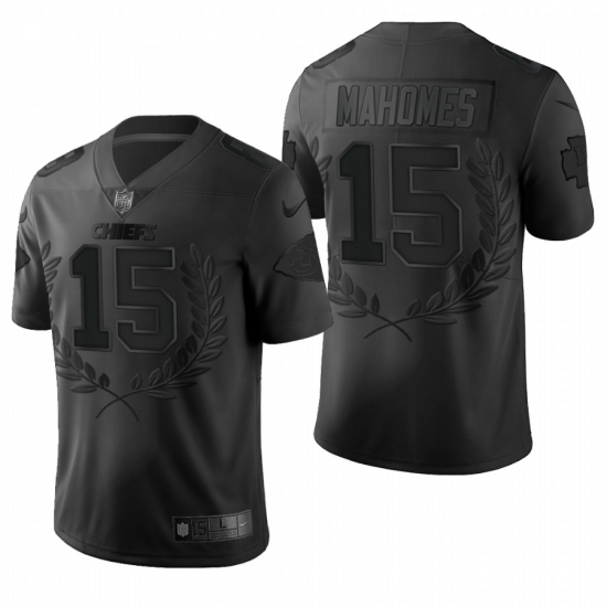 Men's Kansas City Chiefs 15 Patrick Mahomes Black Nike Souvenir Edition Limited Jersey