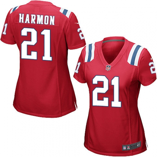 Women's Nike New England Patriots 21 Duron Harmon Game Red Alternate NFL Jersey