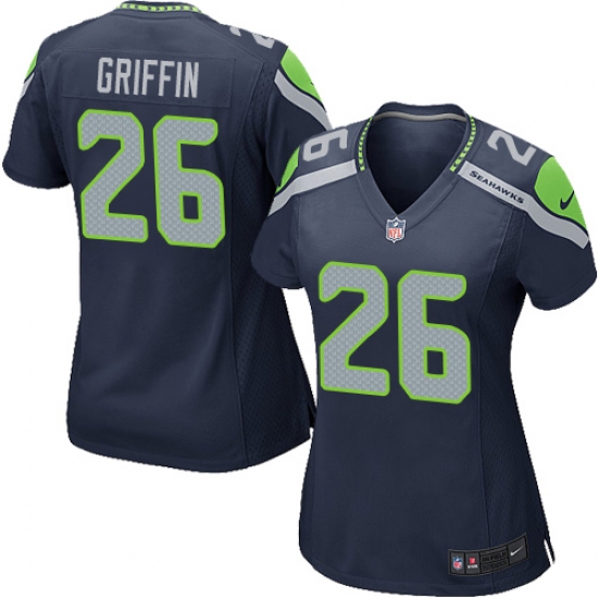 Women's Nike Seattle Seahawks 26 Shaquill Griffin Game Steel Blue Team Color NFL Jersey