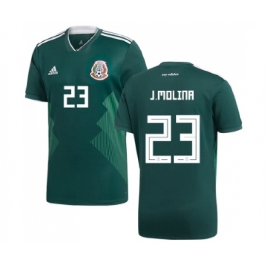 Mexico 23 J.Molina Green Home Soccer Country Jersey