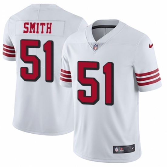 Men's Nike San Francisco 49ers 51 Malcolm Smith Elite White Rush Vapor Untouchable NFL Jersey