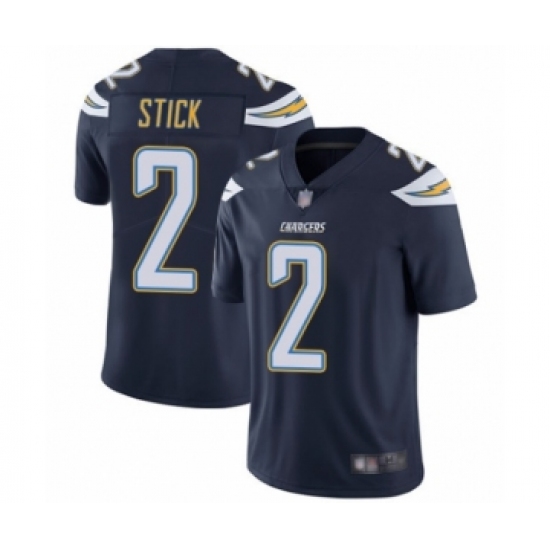 Men's Los Angeles Chargers 2 Easton Stick Navy Blue Team Color Vapor Untouchable Limited Player Football Jersey