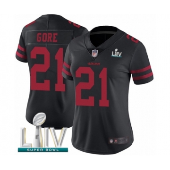 Women's San Francisco 49ers 21 Frank Gore Black Vapor Untouchable Limited Player Super Bowl LIV Bound Football Jersey