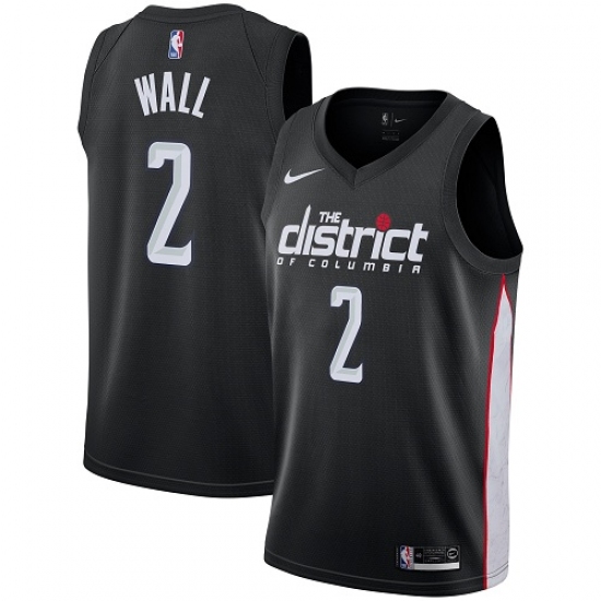 Youth Nike Washington Wizards 2 John Wall Swingman Black NBA Jersey - City Edition