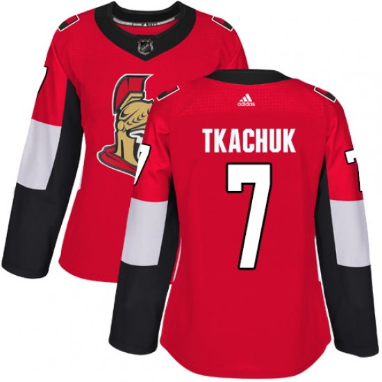 Women's Adidas Ottawa Senators 7 Brady Tkachuk Premier Red Home NHL Jersey