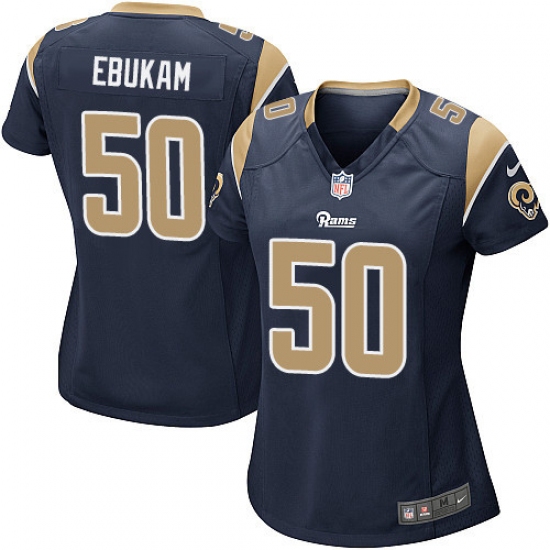 Women's Nike Los Angeles Rams 50 Samson Ebukam Game Navy Blue Team Color NFL Jersey