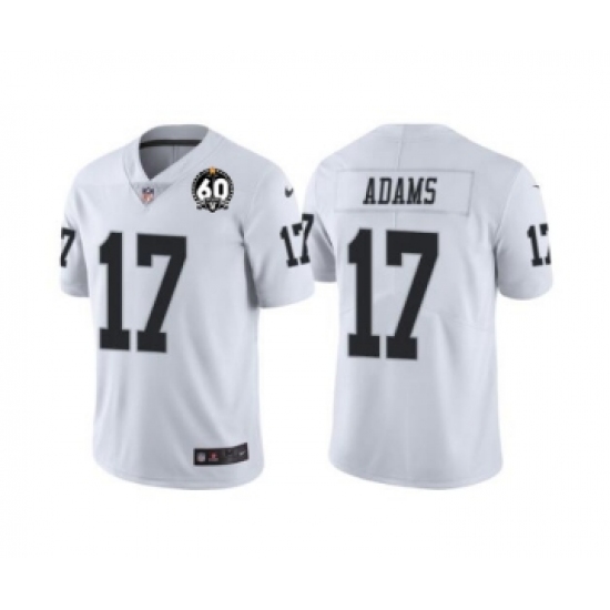 Men's Las Vegas Raiders 17 Davante Adams White With 60th Anniversary Patch Vapor Limited Stitched Jersey
