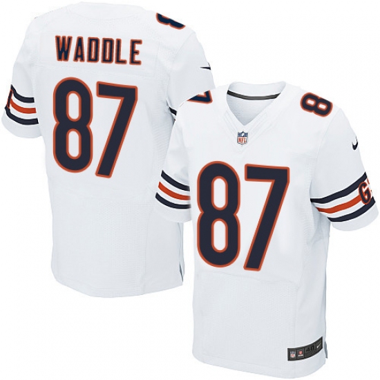 Men's Nike Chicago Bears 87 Tom Waddle Elite White NFL Jersey