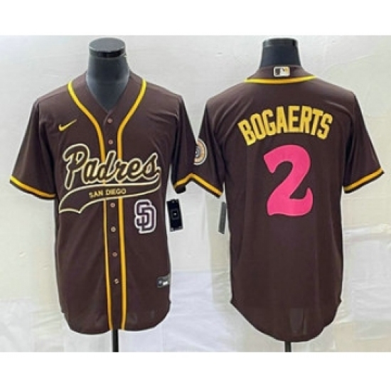 Men's San Diego Padres 2 Xander Bogaerts Brown NEW 2023 City Connect Cool Base Stitched Jersey
