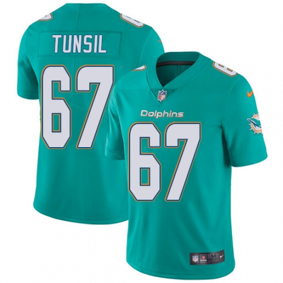 Men's Nike Miami Dolphins 67 Laremy Tunsil Aqua Green Team Color Vapor Untouchable Limited Player NFL Jersey