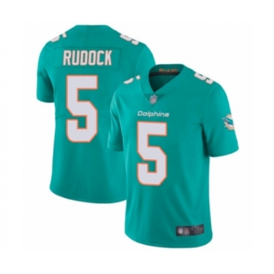 Men's Miami Dolphins 5 Jake Rudock Aqua Green Team Color Vapor Untouchable Limited Player Football Jersey