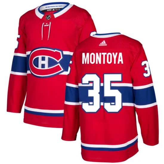 Men's Adidas Montreal Canadiens 35 Al Montoya Authentic Red Home NHL Jersey