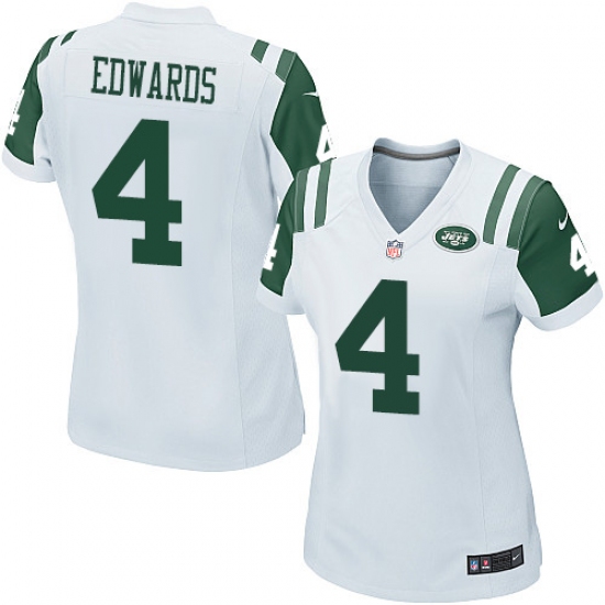 Women's Nike New York Jets 4 Lac Edwards Game White NFL Jersey